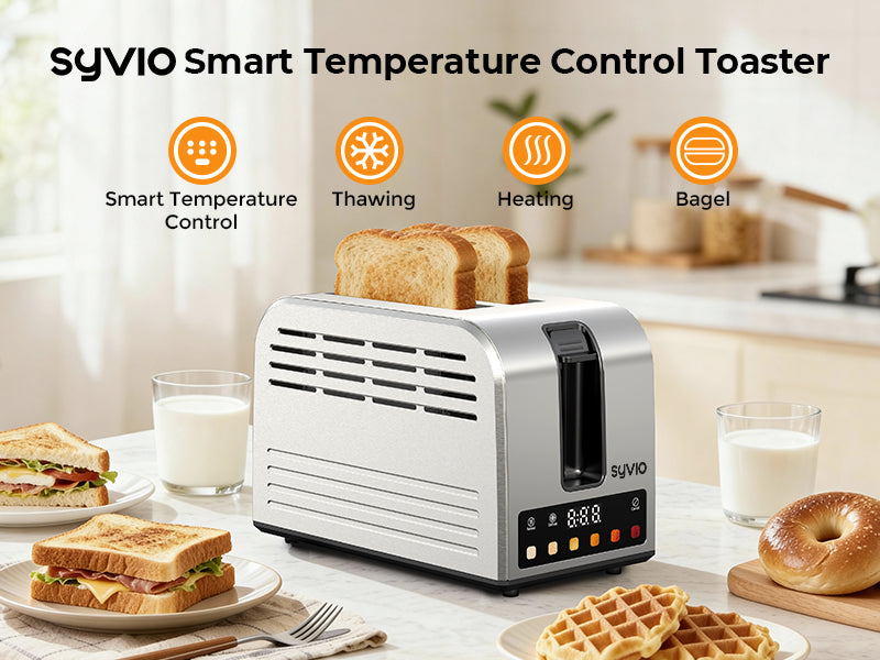 SYVIO Touchscreen Toaster, Smart Stainless Steel, 6 Levels