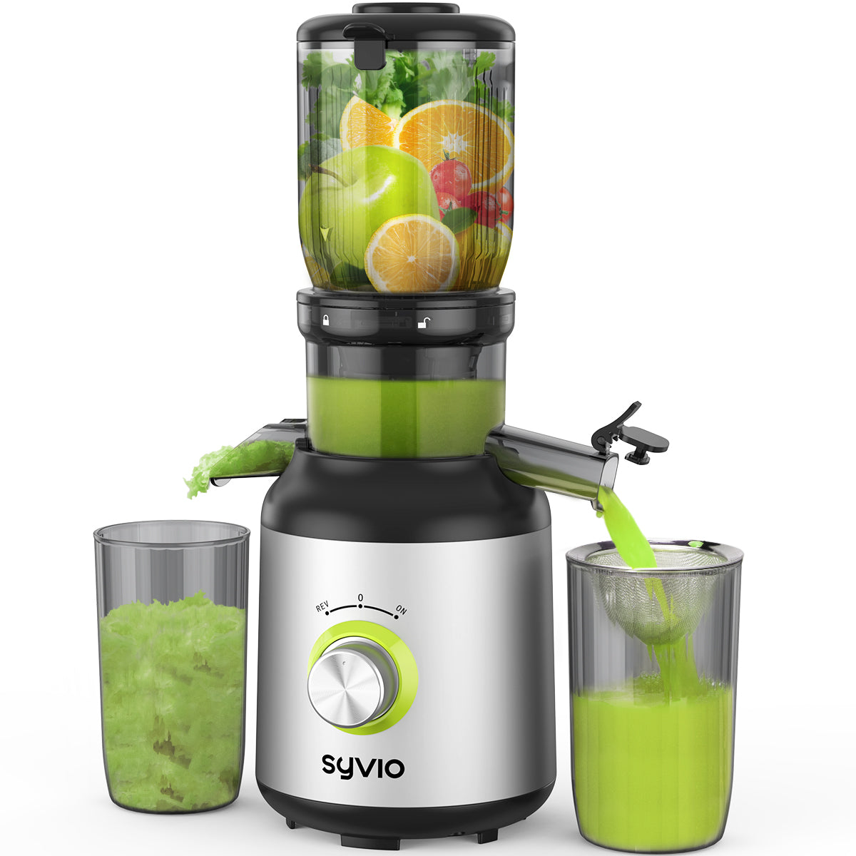 SYVIO Centrifugal Juicer, Juice Extractor, 3-Speed