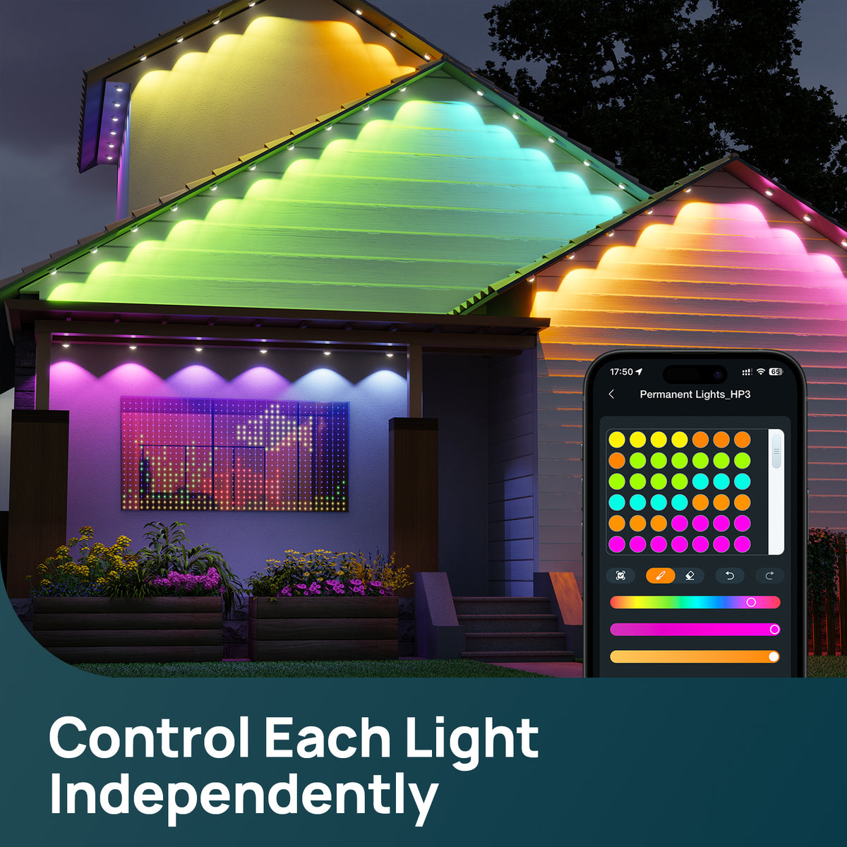 SYVIO HP3 100ft Smart RGBTW Permanent Eave Lights