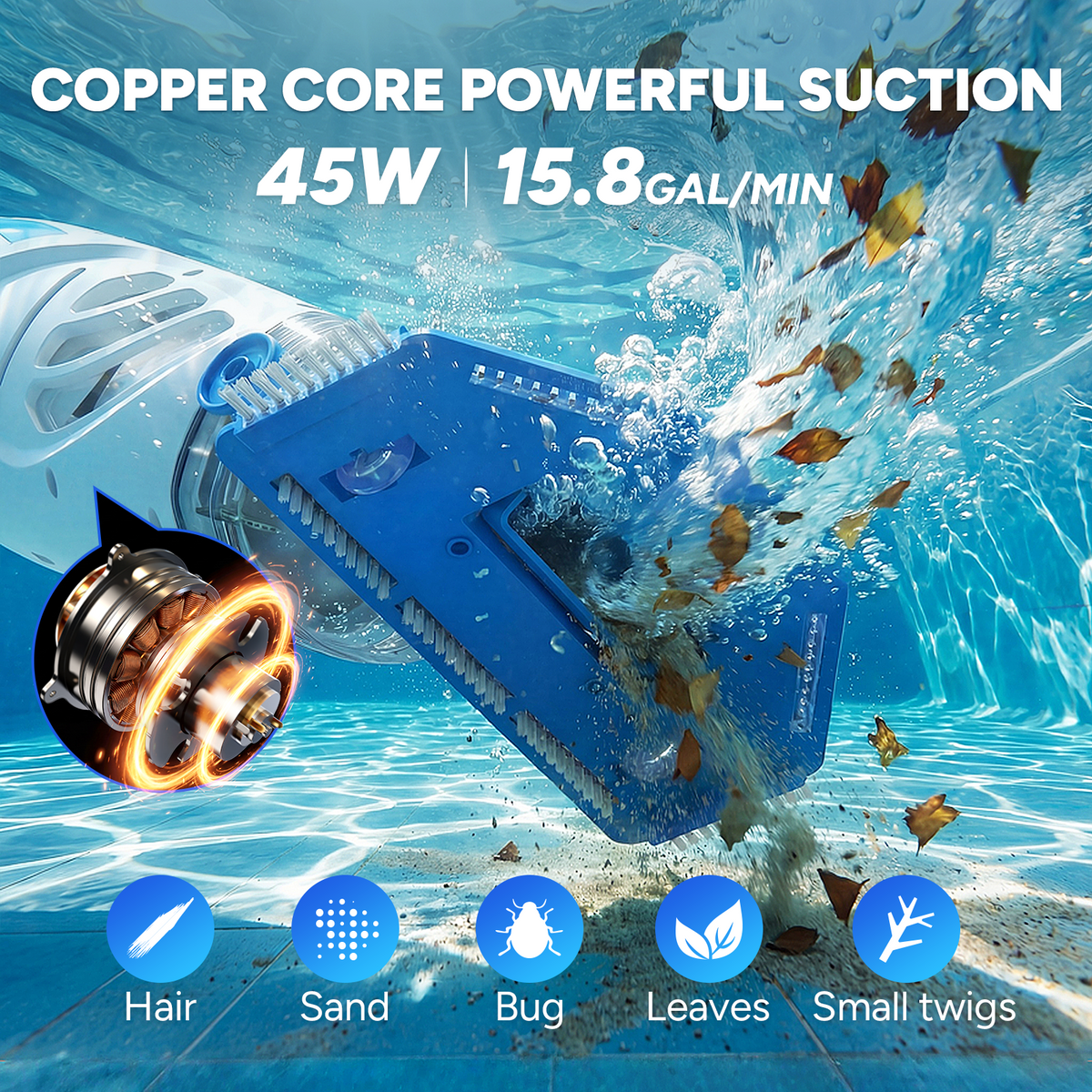 SYVIO Cordless Pool Vacuum, Handheld & Rechargeable