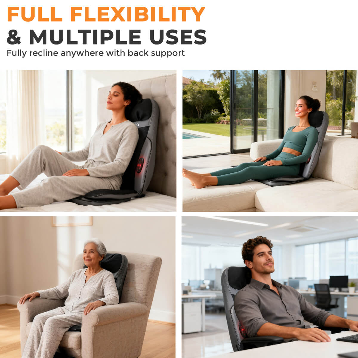 SYVIO Shiatsu Neck & Back Massager with Heat, 8D Deep Kneading