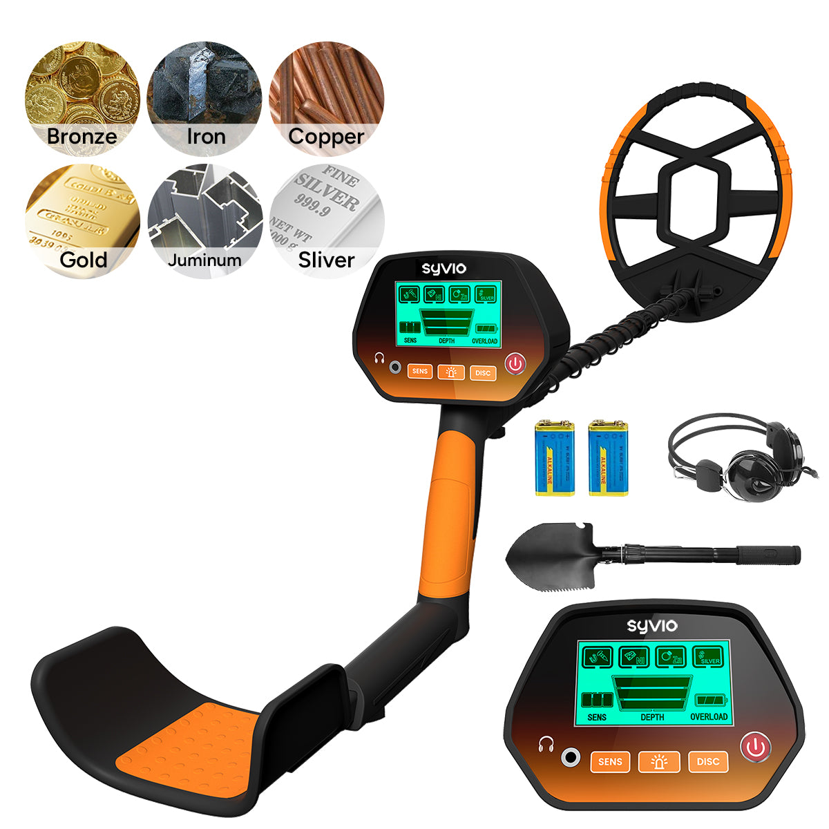 SYVIO Metal Detector for Adults & Kids, 8-Inch Coil