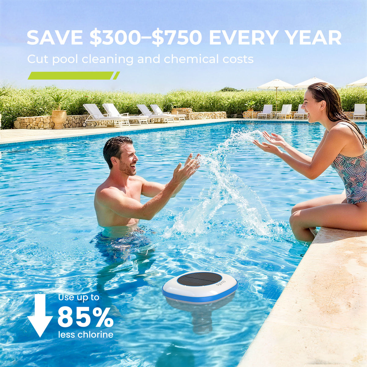 SYVIO Solar Pool Ionizer, Chemical-Free Pool Purifier