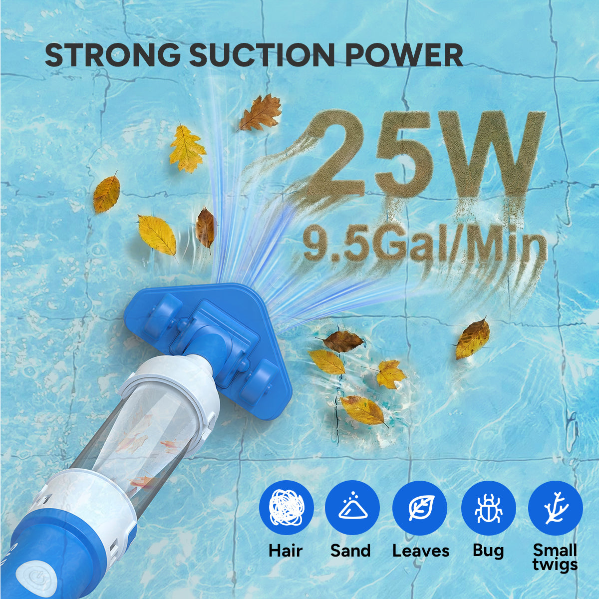SYVIO 2-in-1 Cordless Pool Vacuum, Pool & Spa Cleaner