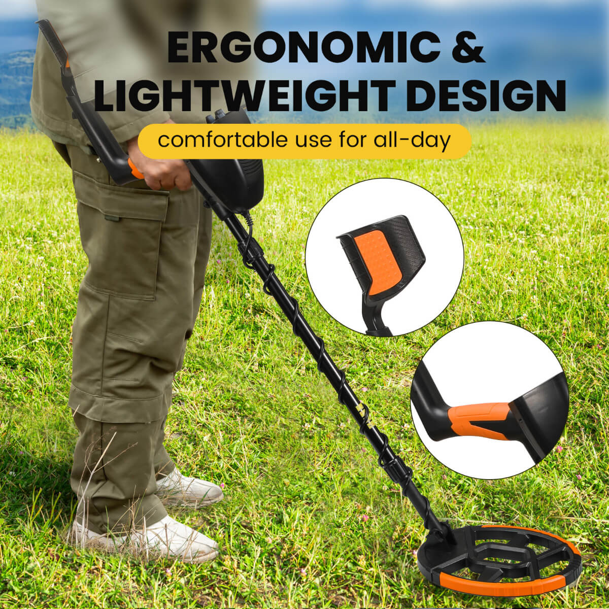 SYVIO Metal Detector for Adults & Kids, 8-Inch Coil