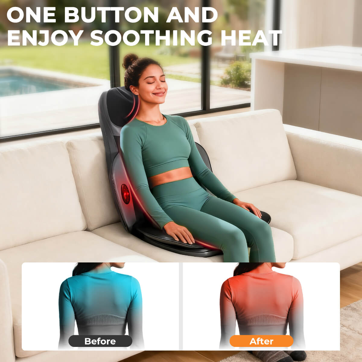 SYVIO Shiatsu Neck & Back Massager with Heat, 8D Deep Kneading