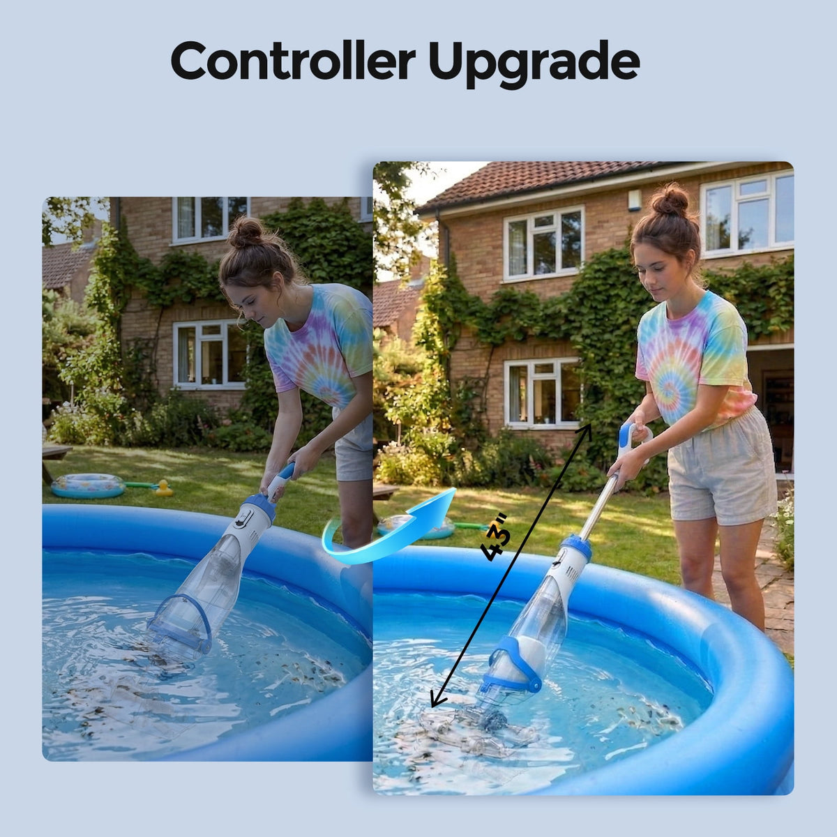 SYVIO 40W Cordless Handheld Pool Vacuum Cleaner, 18.5 GPM Rechargeable Pool Vacuum, 75 Min Runtime, 2 Hr Fast Charging for Pool, Spa & Hot Tub with 87.5" Telescopic Pole