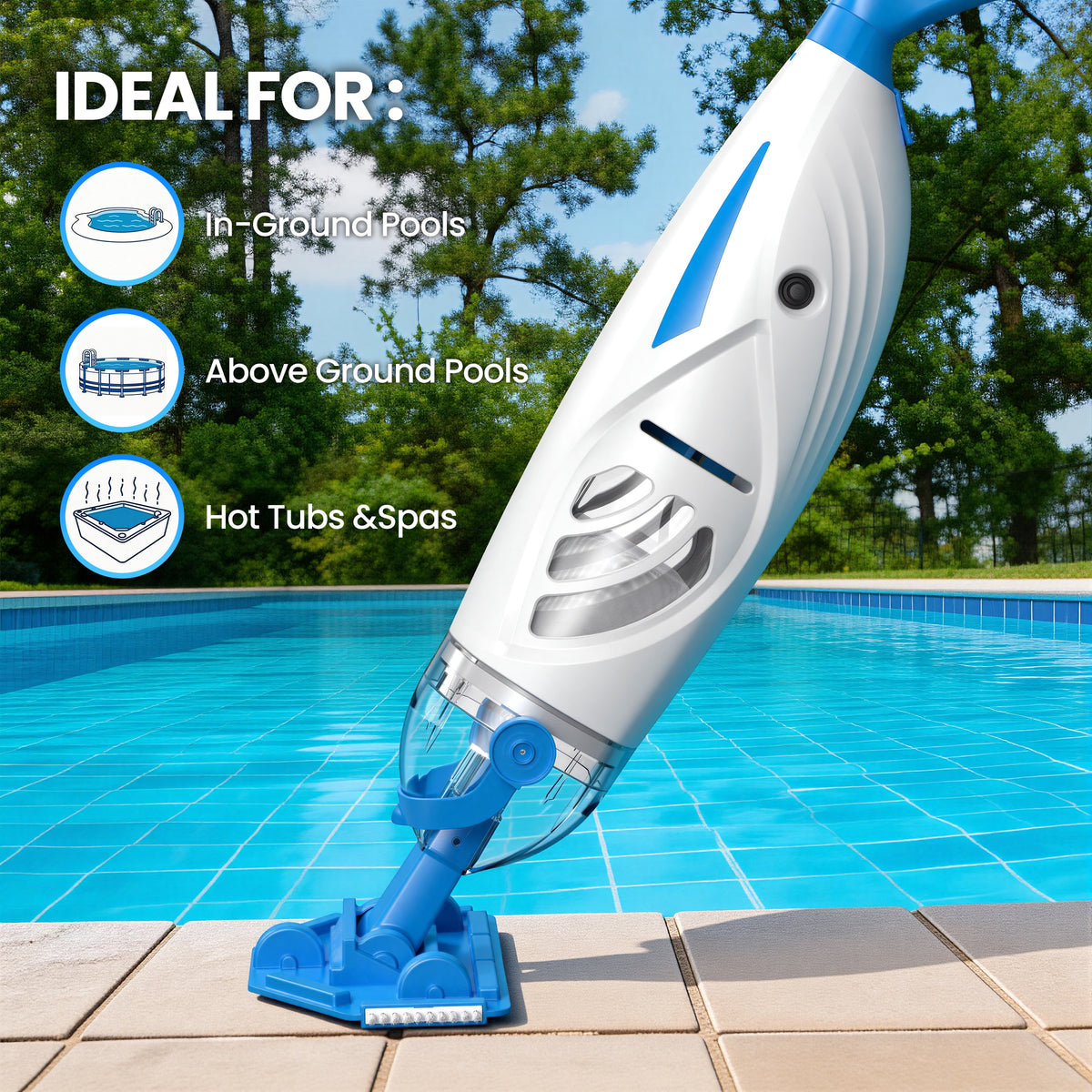 SYVIO Cordless Pool Vacuum, Handheld & Rechargeable