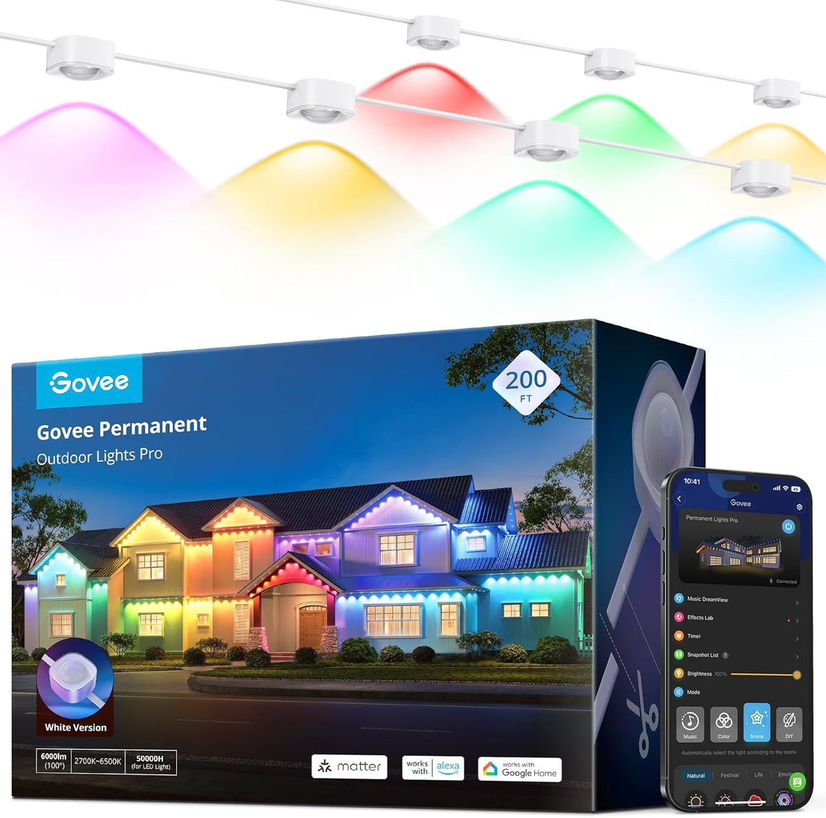 SYVIO HP3 100ft Smart RGBTW Permanent Eave Lights