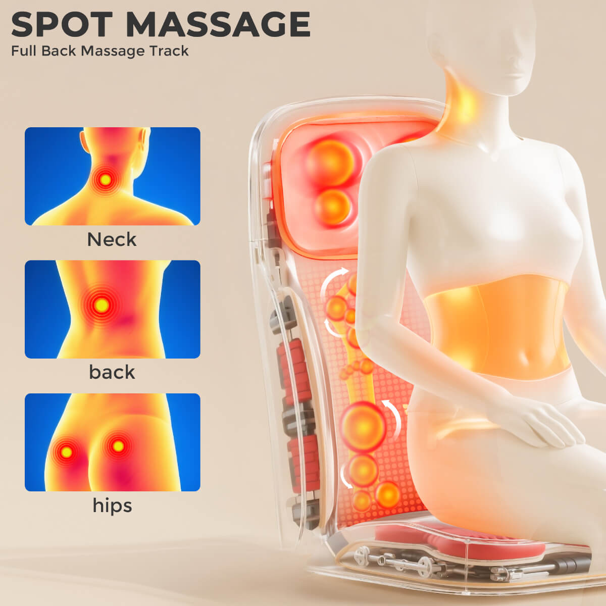 SYVIO Shiatsu Neck & Back Massager with Heat, 8D Deep Kneading