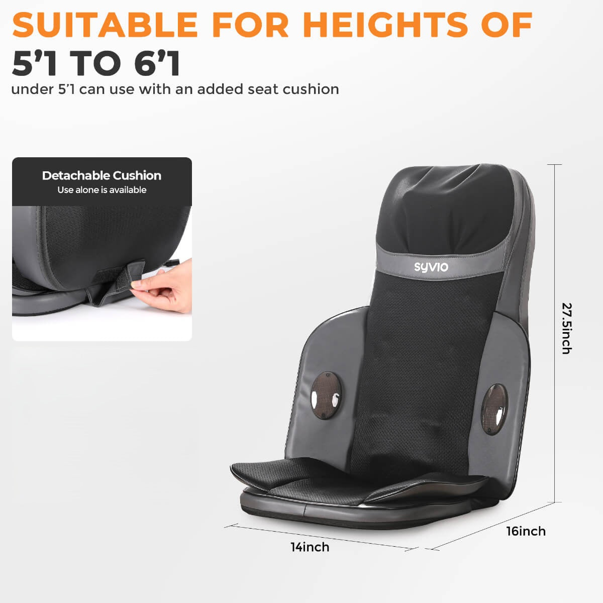 SYVIO Shiatsu Neck & Back Massager with Heat, 8D Deep Kneading