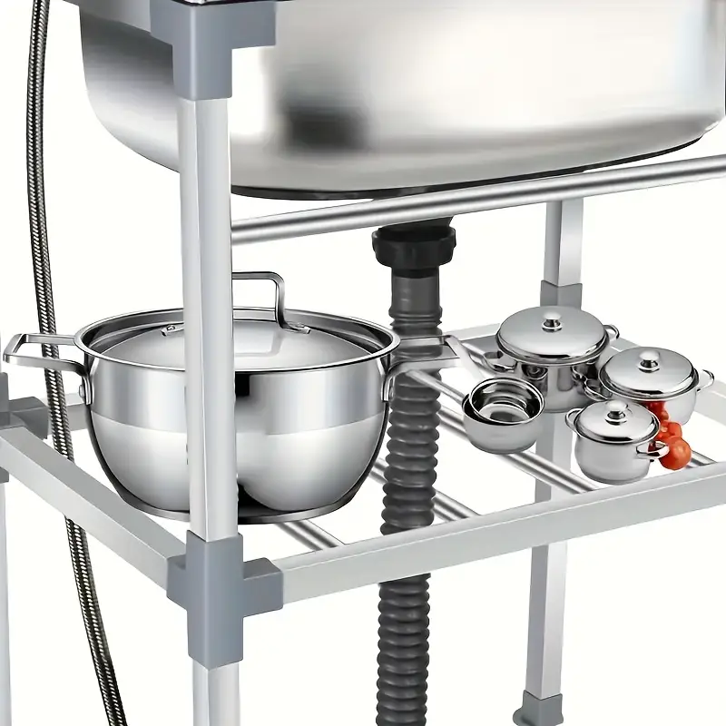 SYVIO Freestanding Stainless Steel Utility Sink with Faucet