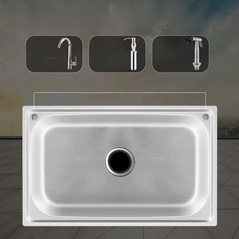 SYVIO Freestanding Stainless Steel Utility Sink with Faucet